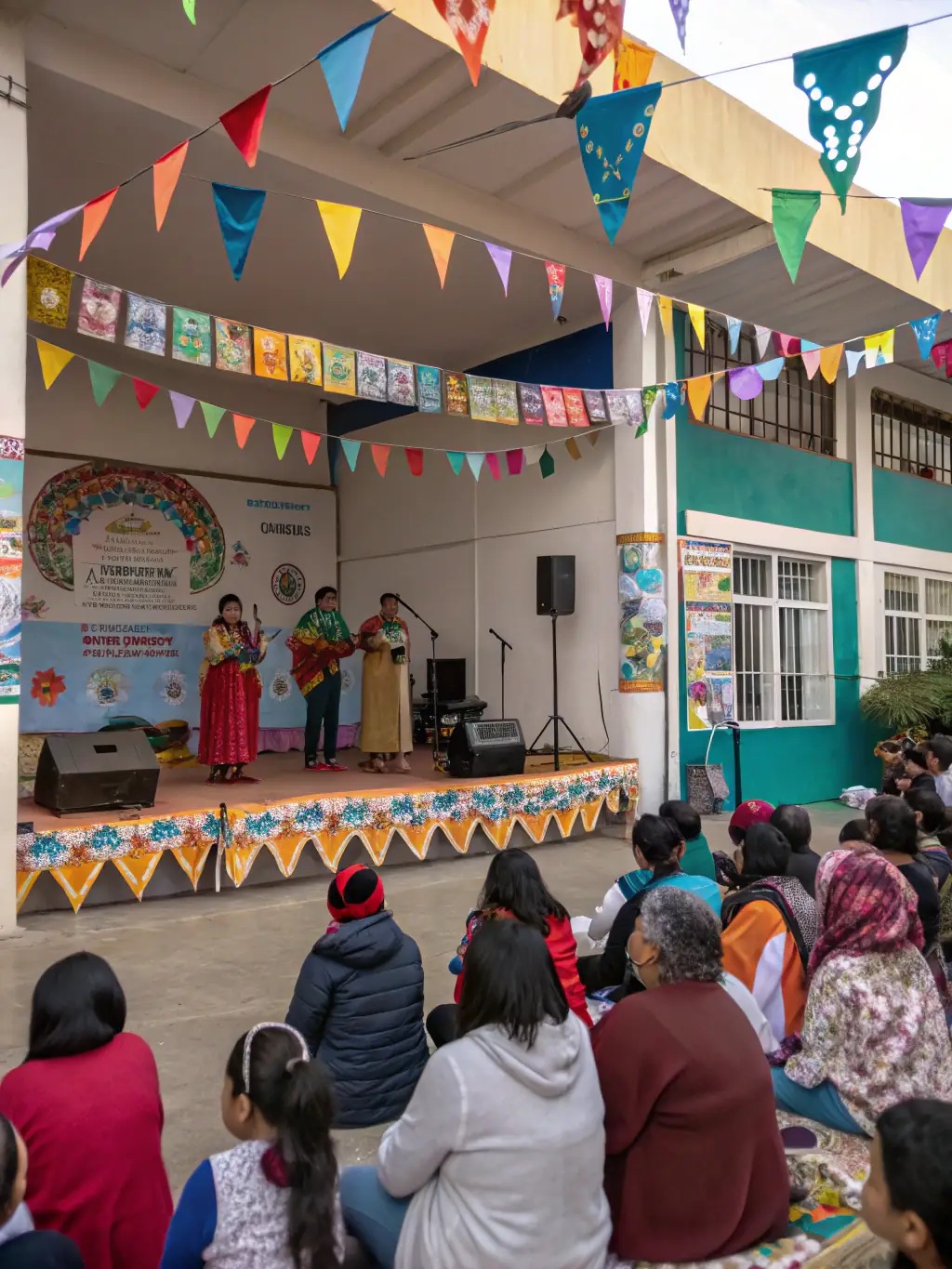 A photograph of a cultural event held at the ABS library, featuring traditional music or art, emphasizing the library's cultural engagement activities.